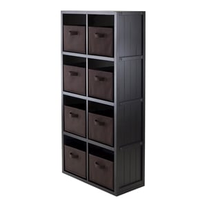 Winsome Timothy 9-Piece Transitional Wood Storage Cabinet in Black