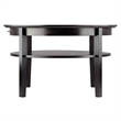 Winsome Amelia Round Solid Wood Coffee Table with Pull out Tray in Dark Espresso