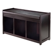 Winsome Addison 2-Piece Storage Transitional Solid Wood Bench in Espresso