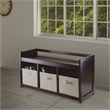 Winsome Addison 4 Pieces Storage Transitional Solid Wood Bench in Espresso