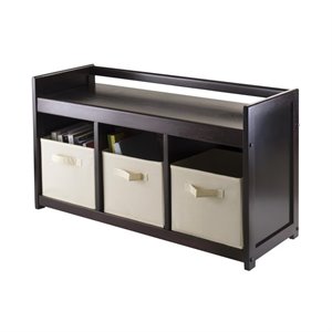 4Pc Storage Bench with 3 Baskets in Es..