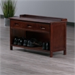 Winsome Adriana 3-Drawer Solid Wood Bench with Storage in Antique Walnut