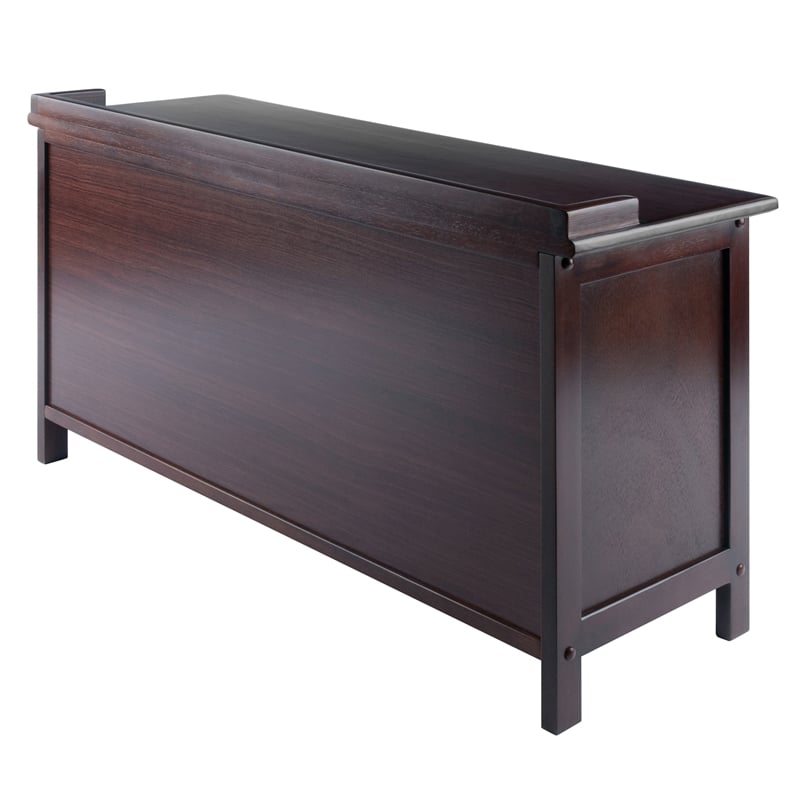 Winsome Adriana 3-Drawer Solid Wood Bench with Storage in Antique Walnut