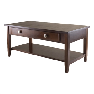 Winsome Richmond Tapered Leg Transitional Solid Wood Coffee Table in Walnut