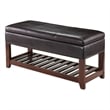 Winsome Monza Transitional Solid Wood Bench with Storage Chest - Espresso/Walnut