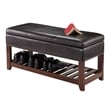 Winsome Monza Transitional Solid Wood Bench with Storage Chest - Espresso/Walnut