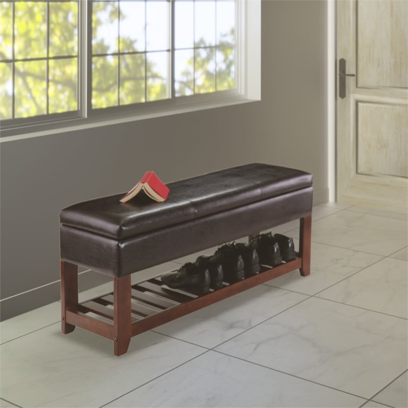 Espresso wood online bench