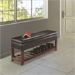 Winsome Monza Transitional Solid Wood Bench with Storage Chest - Espresso/Walnut