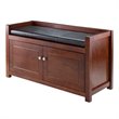 Winsome Charleston 2-Piece Hall Storage Transitional Solid Wood Bench in Walnut