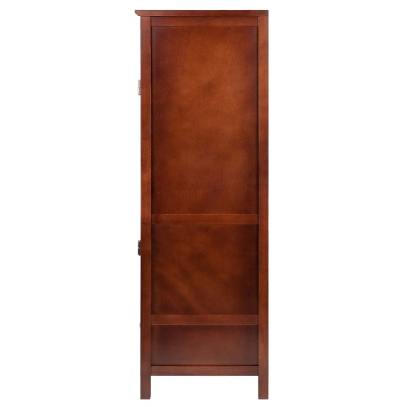 Winsome Brooke Transitional Solid Wood Close Cupboard w/ Drawer - Antique Walnut
