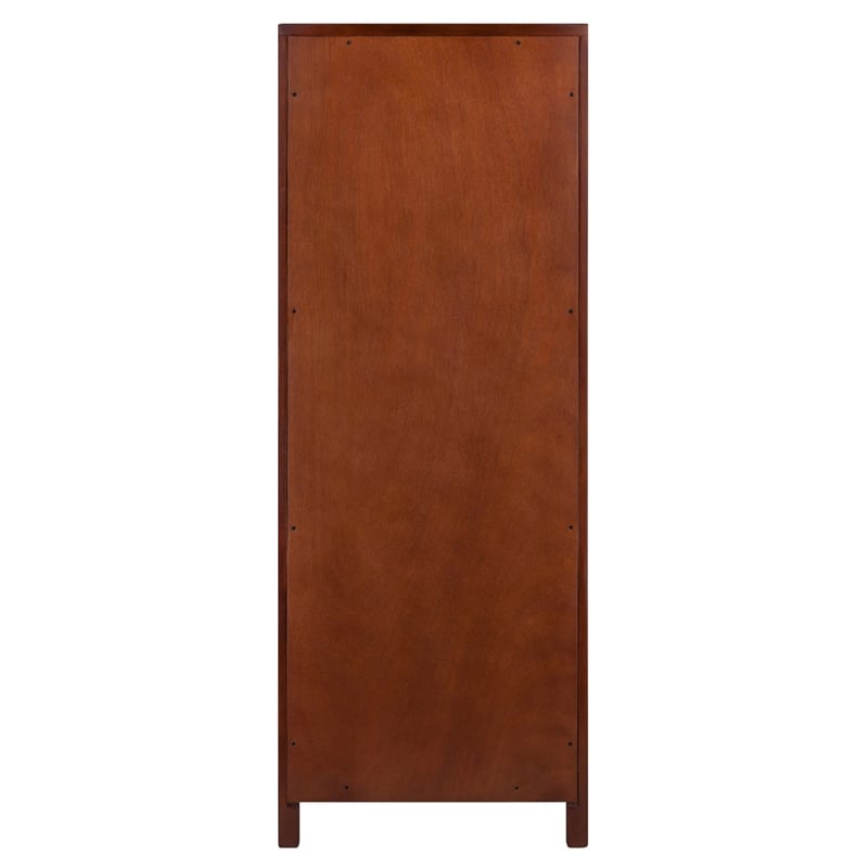 Winsome Brooke Transitional Solid Wood Close Cupboard w/ Drawer - Antique Walnut