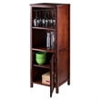 Winsome Brooke Transitional Solid Wood Cupboard with 2 Shelves in Antique Walnut