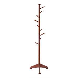 Winsome Lily 9 Pegs Transitional Solid Wood Coat Tree in Walnut