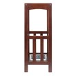 Winsome Rex Transitional Solid Wood Umbrella Stand with Metal Tray in Walnut