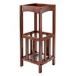 Winsome Rex Transitional Solid Wood Umbrella Stand with Metal Tray in Walnut