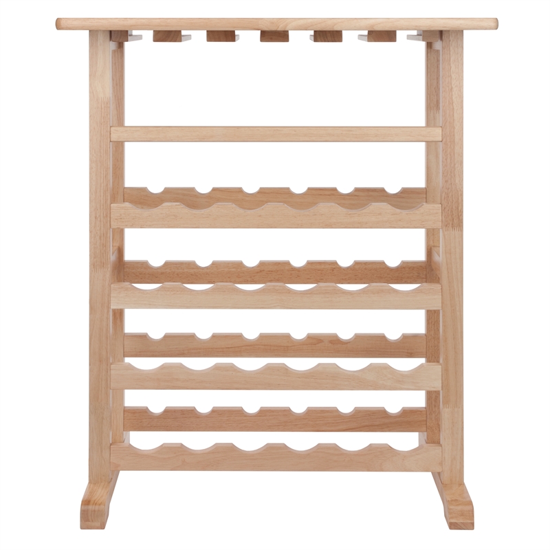 Winsome Vinny 24-Bottle Transitional Solid Wood Wine Rack in Natural