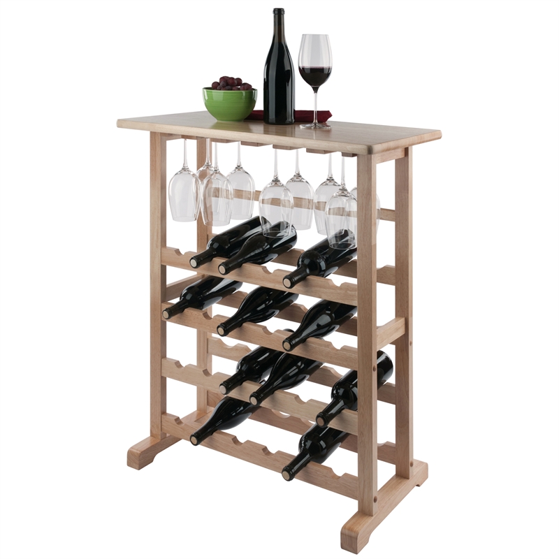 Winsome Vinny 24-Bottle Transitional Solid Wood Wine Rack in Natural