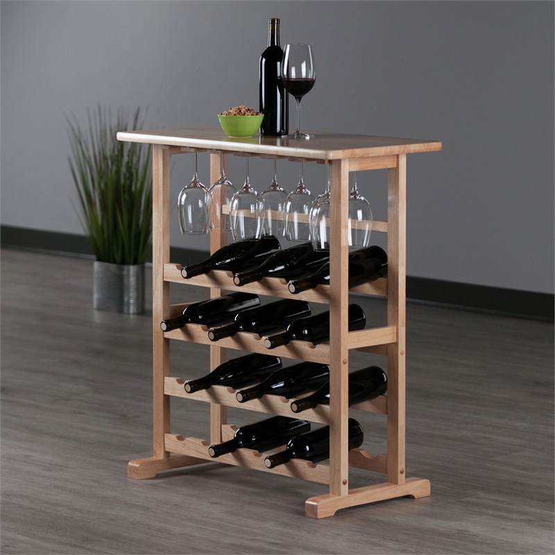 Winsome Vinny 24-Bottle Transitional Solid Wood Wine Rack in Natural