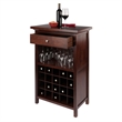 Winsome Chablis 20 Bottle Transitional Solid Wood Wine Cabinet in Antique Walnut