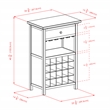 Winsome Chablis 20 Bottle Transitional Solid Wood Wine Cabinet in Antique Walnut