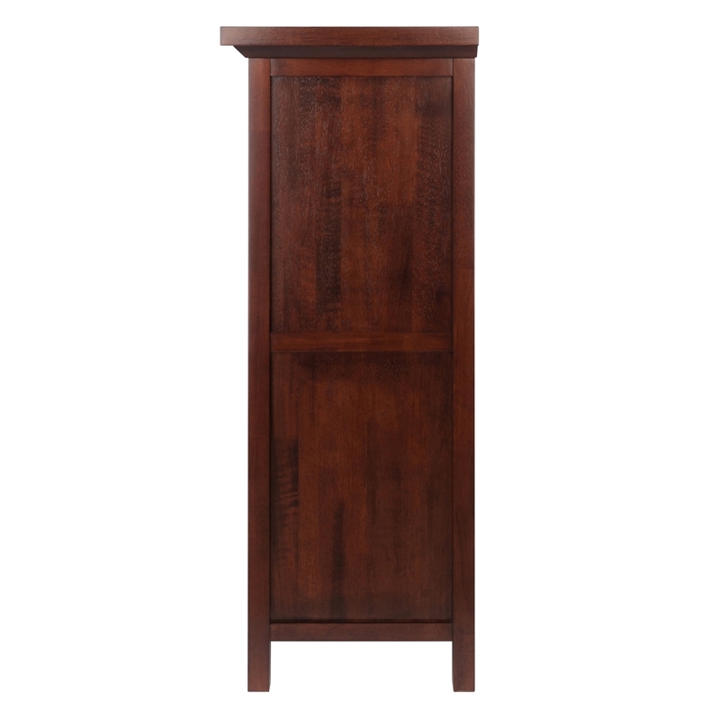 Winsome Chablis 20 Bottle Transitional Solid Wood Wine Cabinet in Antique Walnut