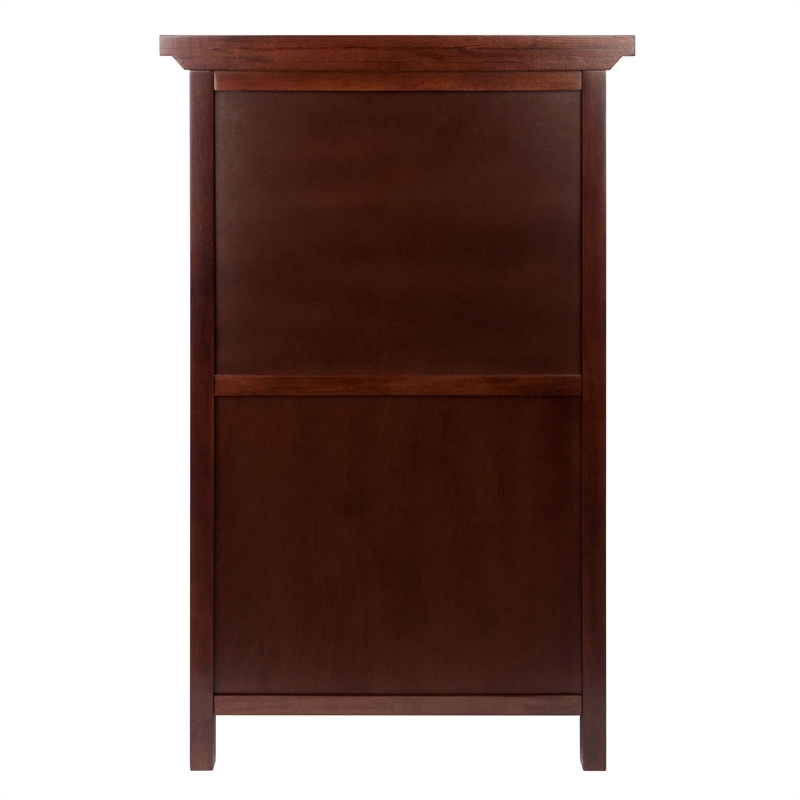 Winsome Chablis 20 Bottle Transitional Solid Wood Wine Cabinet in Antique Walnut