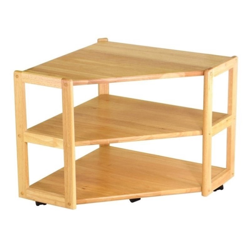 Solid Wood Corner TV Stand in Beech - 83423