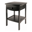 Winsome Claire Transitional Solid Wood Nightstand with Drawer in Black