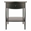 Winsome Claire Transitional Solid Wood Nightstand with Drawer in Black