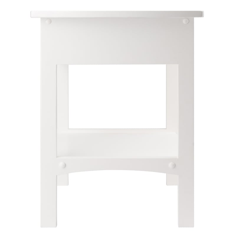 Winsome Claire Transitional Solid Wood End Table with 1-Drawer in White
