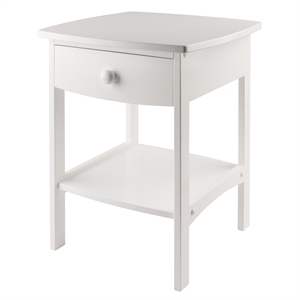 winsome basics solid composite wood end table in white