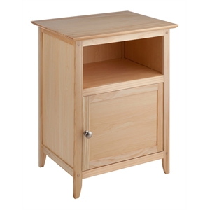 Winsome Henry Transitional Solid Wood Nightstand with Cabinet in Natural