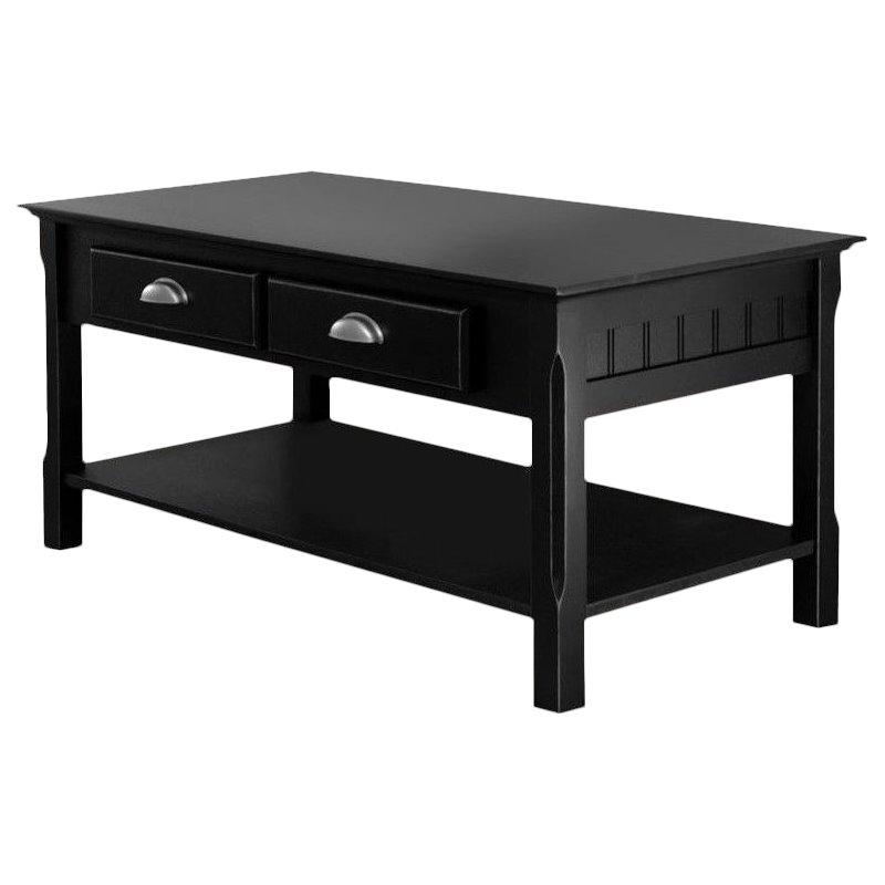Winsome Timber Solid Wood Coffee Table in Black 20238