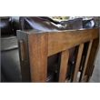 Crafters and Weavers Arts and Crafts Slat Leather Sofa in Walnut