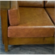 Crafters and Weavers Arts and Crafts Leather Side Sofa in Russet Brown