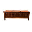 Crafters and Weavers Arts and Crafts Leather Sofa in Brown/Chestnut