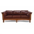 Crafters and Weavers Arts and Crafts Leather Sofa in Brown/Chestnut