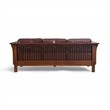 Crafters and Weavers Arts and Crafts Leather Sofa in Brown/Chestnut