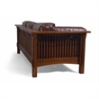 Crafters and Weavers Arts and Crafts Leather Sofa in Brown/Chestnut