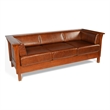 Crafters and Weavers Arts and Crafts Leather Side Sofa in Chestnut Brown