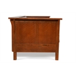 Crafters and Weavers Arts and Crafts Leather Side Loveseat in Chestnut Brown