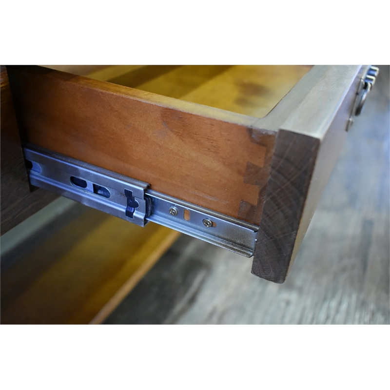 Crafters and Weavers Arts and Crafts 1 Drawer Wood Console Table in Cherry