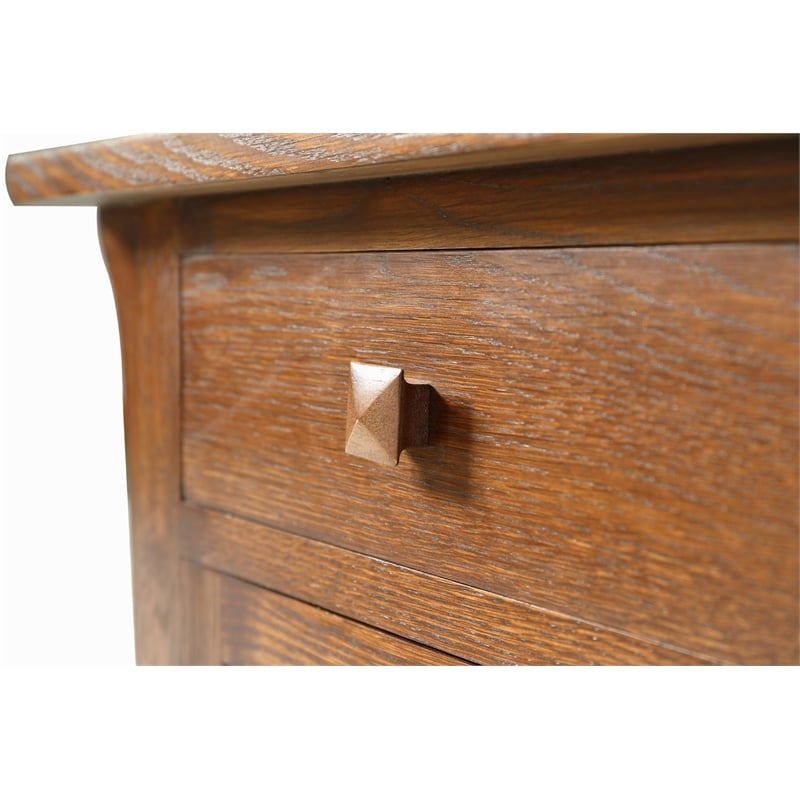 Crafters and Weavers Arts and Crafts Wood Cabinet in Dark Walnut