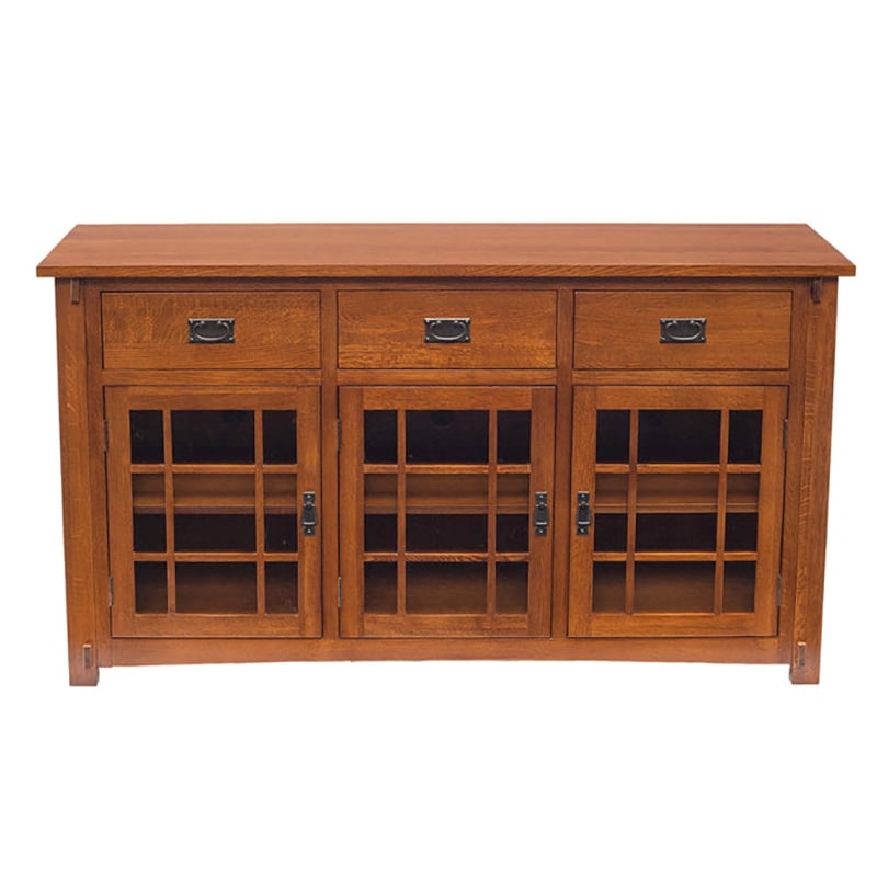 Crafters and Weavers Arts and Crafts Wood Sideboard in Cherry