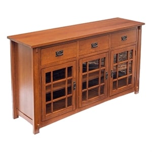 Crafters and Weavers Arts and Crafts Wood Sideboard in Cherry