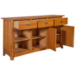 Crafters and Weavers Arts and Crafts 3-Drawer Solid Wood Sideboard in Walnut