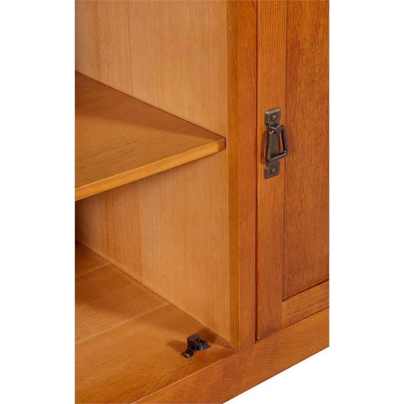 Crafters and Weavers Arts and Crafts 3-Drawer Solid Wood Sideboard in Walnut