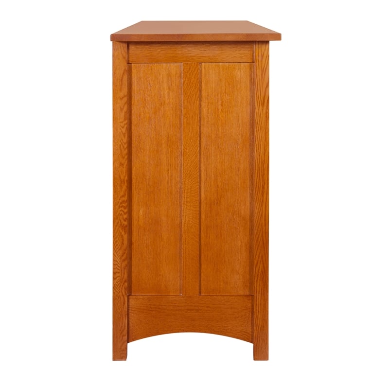Crafters and Weavers Arts and Crafts 3-Drawer Solid Wood Sideboard in Walnut