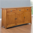 Crafters and Weavers Arts and Crafts 3-Drawer Solid Wood Sideboard in Walnut