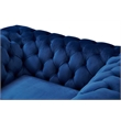 Crafters and Weavers Craftsman Mission Fabric Arm Chair in Sapphire Blue